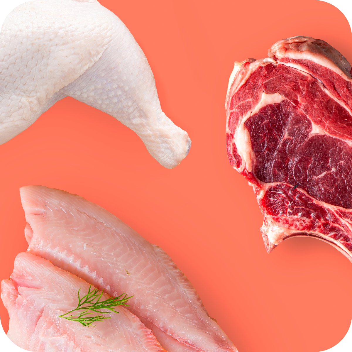 Carne, pollo y pescados