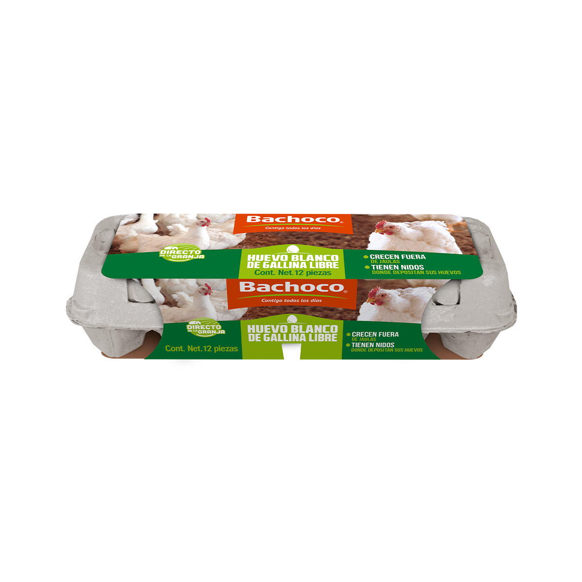 Huevo blanco de gallina libre Bachoco 12pz