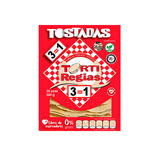 Tostadas de maíz blanca horneadas Tortiregias 220g