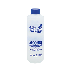Alcohol etílico desnaturalizado Alfa Medical 70º G.L. 250ml