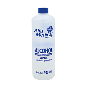Alcohol etílico desnaturalizado Alfa Medical 70º G.L. 500ml