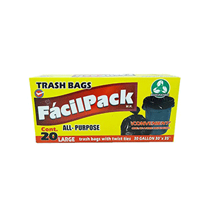 Bolsas de basura grandes Fácil Pack 20pz