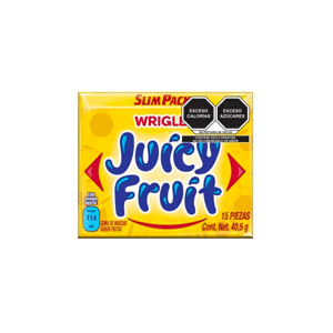Goma de mascar sabor frutas Juicy Fruit 15pz