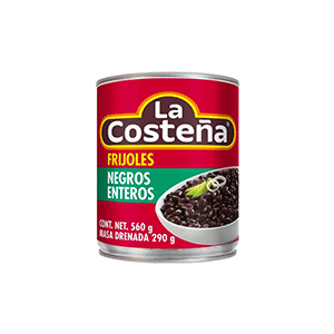 Frijoles negros enteros La Costeña 560g