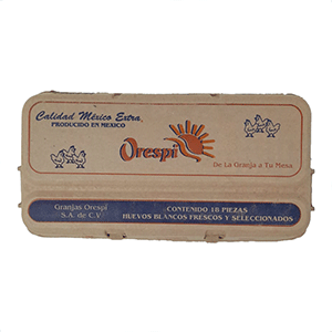 Huevo blanco Orespi caja 18pz
