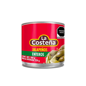 Chiles jalapeños enteros La Costeña 380g