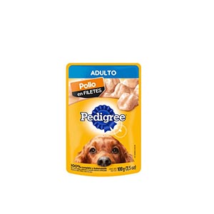 Pollo en filetes para perro adulto Pedigree 100g