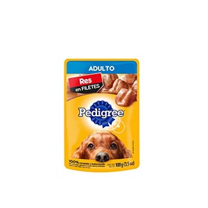 Res en filetes para perro adulto Pedigree 100g