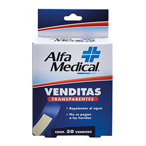Venditas adhesivas transparentes Alfa Medical 50pz