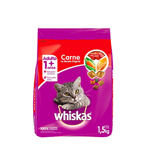 Alimento seco para gato sabor carne Whiskas 1.5kg
